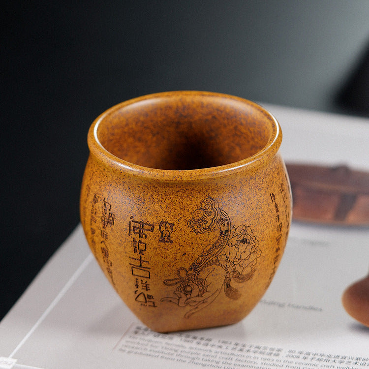 宜兴原矿手工高温柴烧还原烧主人杯茶壶茶具大容量品茗杯直播带货
