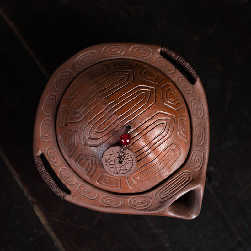 宜兴紫砂140CC龟壳公道杯茶宠摆件乌龟茶具盖碗手抓壶公道杯泡茶壶礼品