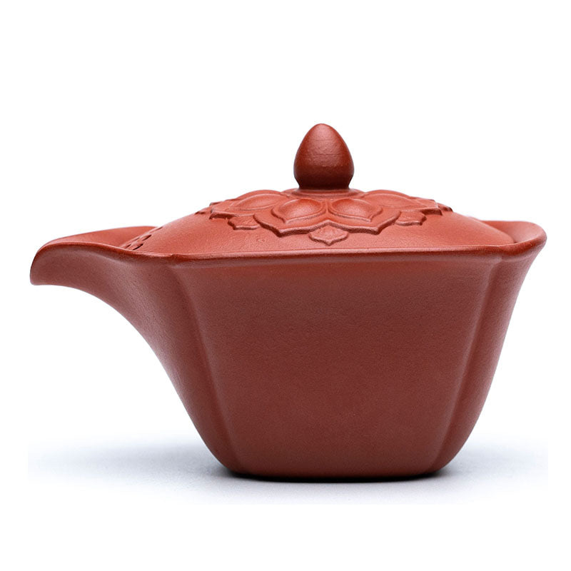 菱花盖碗批发茶具200CC原矿朱泥紫砂杯子厂家茶具精品手工正品