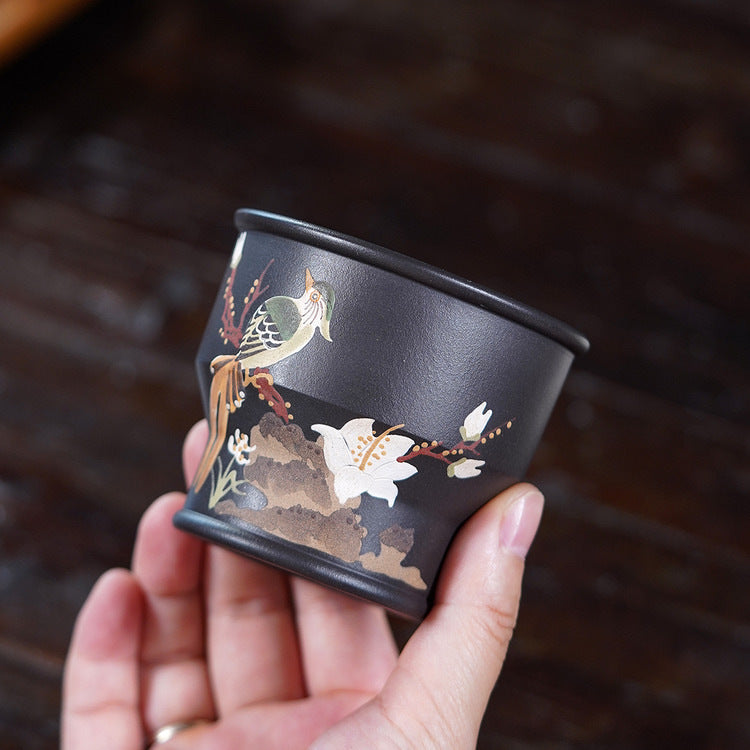 壶芝宴宜兴原矿石黄主人杯家用功夫茶杯纯手工品茗杯精品紫砂杯