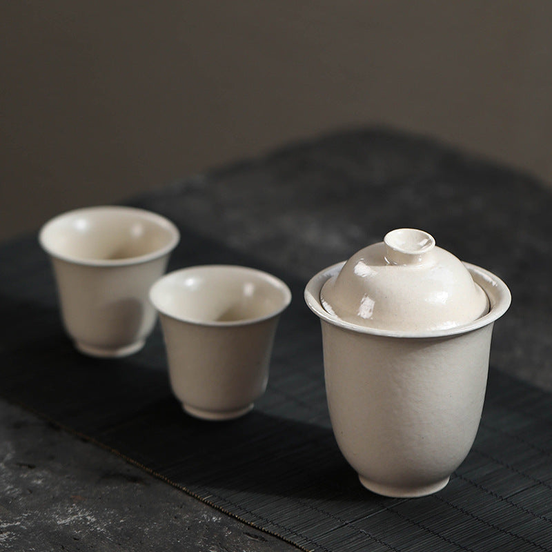 宜兴紫砂壶140CC/50CC茶杯冰裂釉盖碗主人杯品茗杯茶盏分茶器陶瓷茶具套装