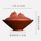宜兴全纯手工原矿紫砂朱泥85CC盖碗茶杯单个高档带盖子防烫泡茶茶具