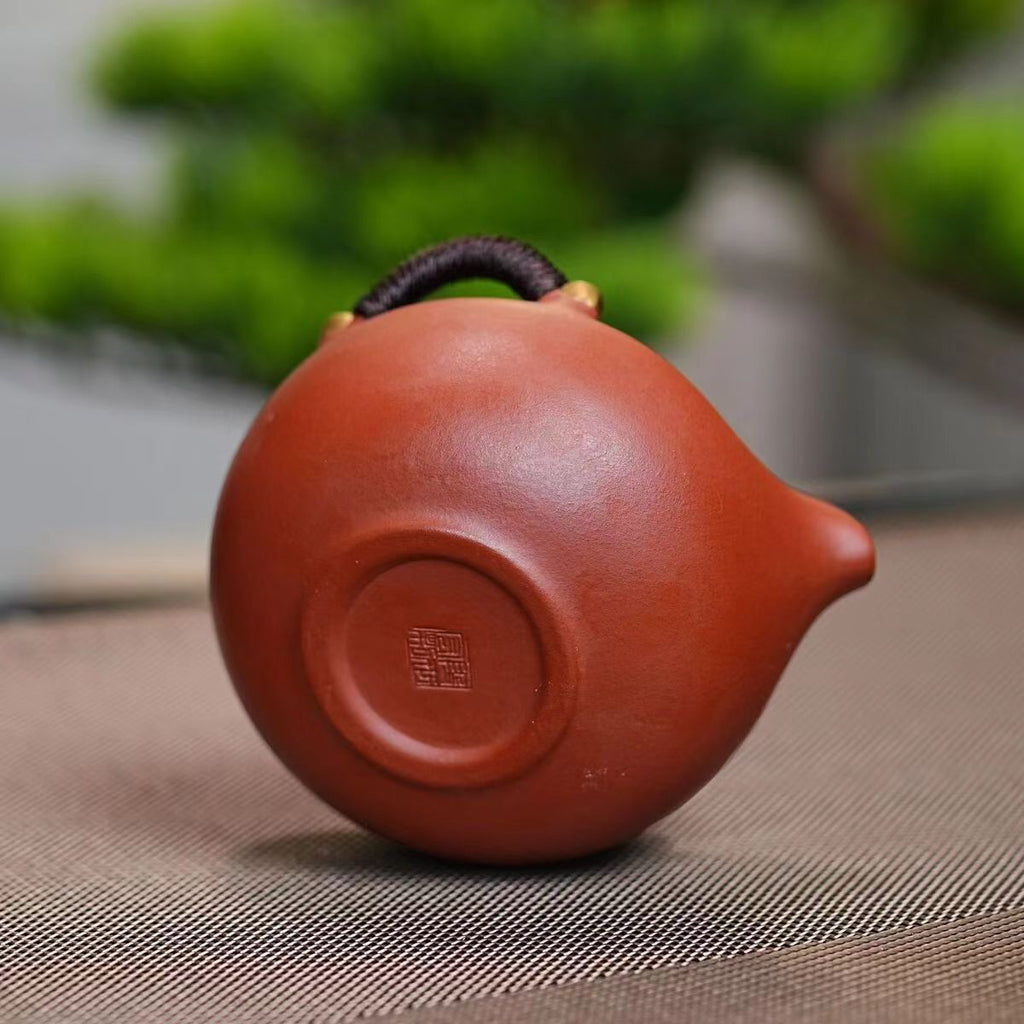 宜兴紫砂大红袍220CC快客旅行灵芝盖碗泡茶礼品茶具茶壶