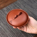 宜兴全纯手工原矿紫砂朱泥85CC盖碗茶杯单个高档带盖子防烫泡茶茶具