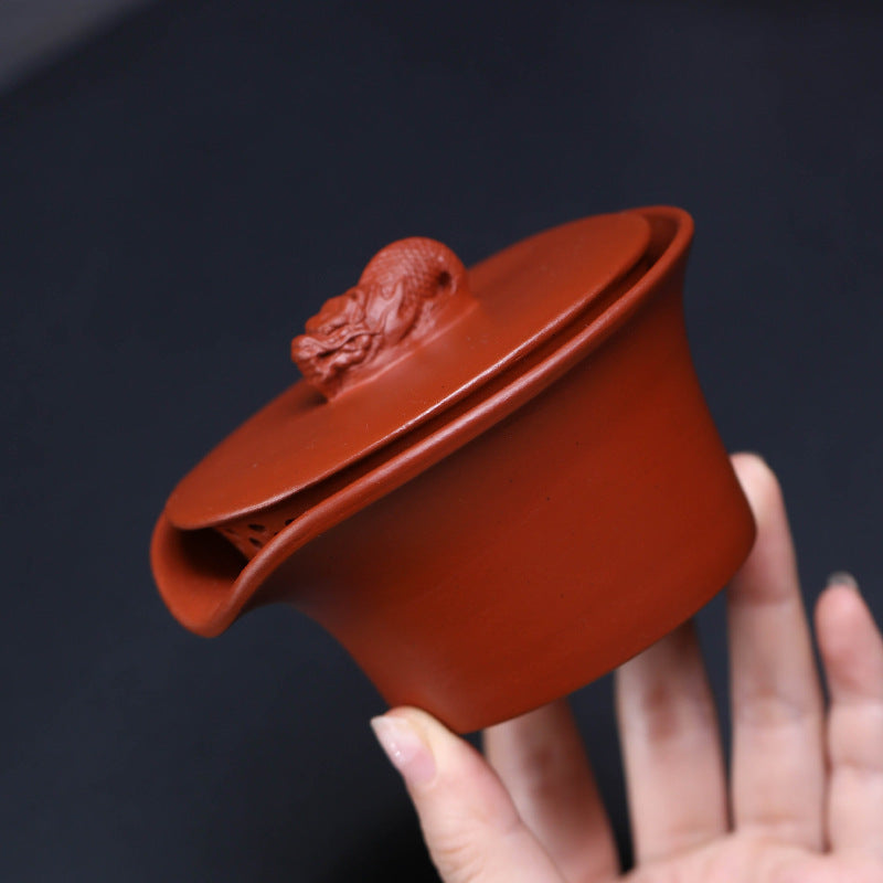 宜兴紫砂壶100CC元宝鱼化龙手抓壶公道杯手工分茶器盖碗创意茶道配件