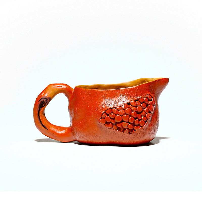 200CC宜兴紫砂公道杯石榴公道杯分茶器仿生器带把杯茶壶茶具配件