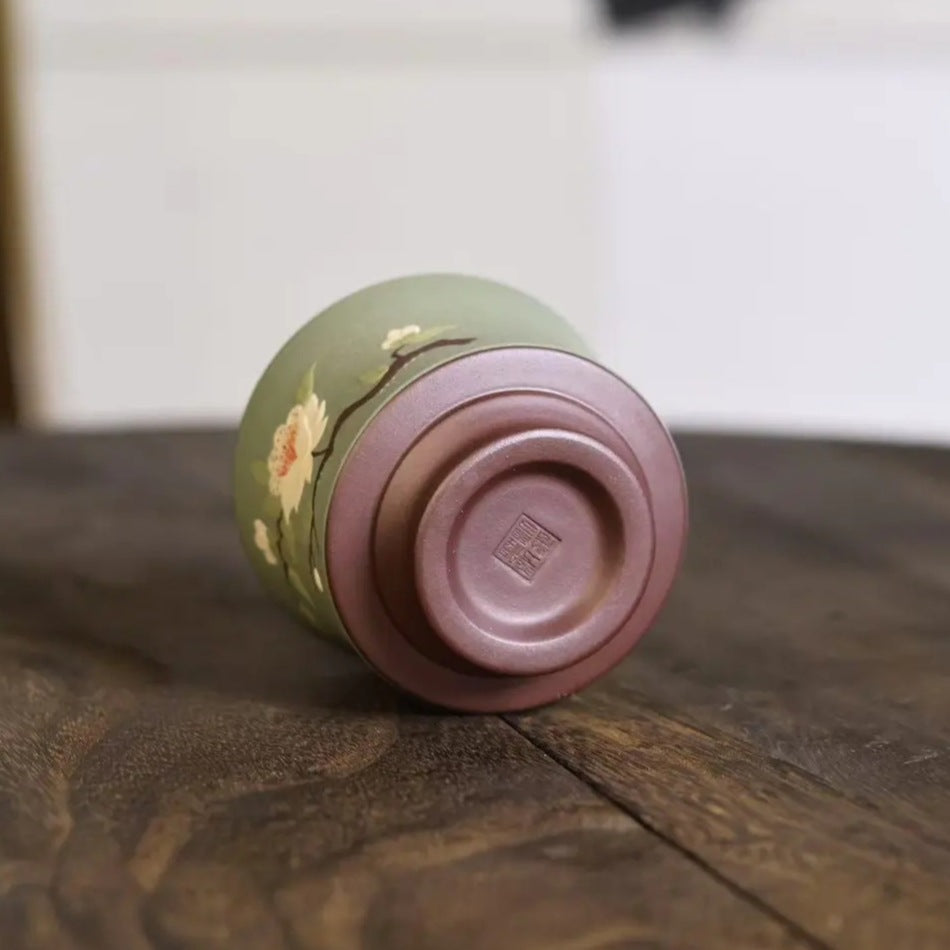 宜兴紫砂彩砂手绘功夫茶具家用简约敬茶碗主人杯品茗杯 160毫升