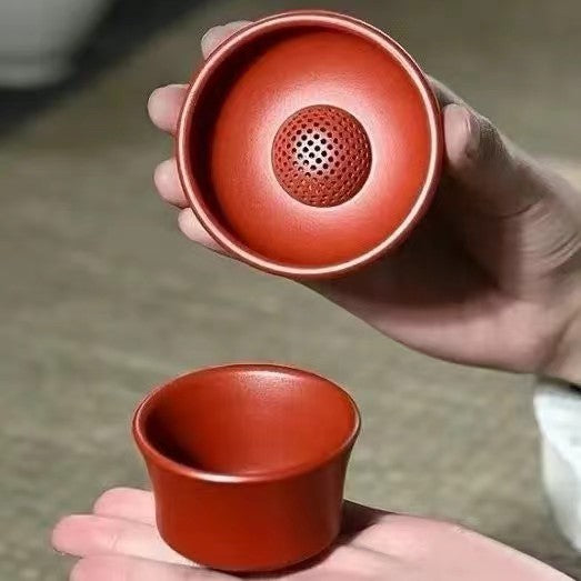Yixing Zisha Teapot Handmade Da Hong Pao Fairness Cup Tea Strainer Small Capacity Household Teapot Tea Cup Tea Serving Accessories - ZishaTeapotChina