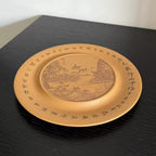 宜兴紫砂手制刻绘山水画精工壶承壶垫原矿黄金段直径17CM