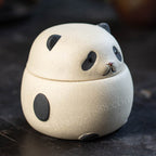 宜兴紫砂壶熊猫手抓壶200CC原矿手工分茶器茶叶罐雕塑茶具泡茶盖碗