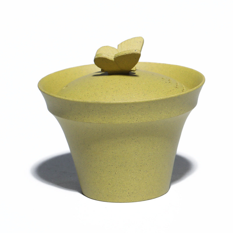 宜兴原矿紫砂杯二才盖碗120CC/100CC品茗杯葫芦蝴蝶主人杯分茶器功夫茶具泡茶