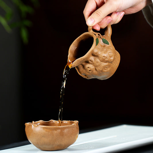 宜兴原矿紫砂树桩公道杯160CC全手工分茶器功夫茶具茶壶配件仿生器段泥