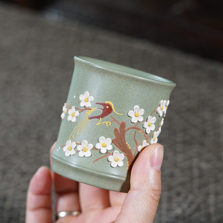 壶芝宴宜兴紫砂茶杯家用茶具办公室功夫主人杯手工制作