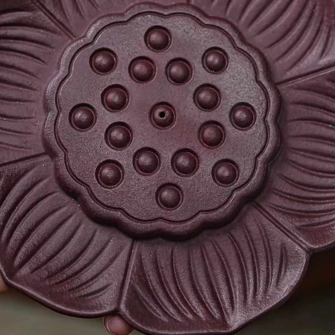 宜兴紫砂壶干泡台茶盘壶承茶海杯垫莲花壶承直径13.5CM水果盘茶具配件批发