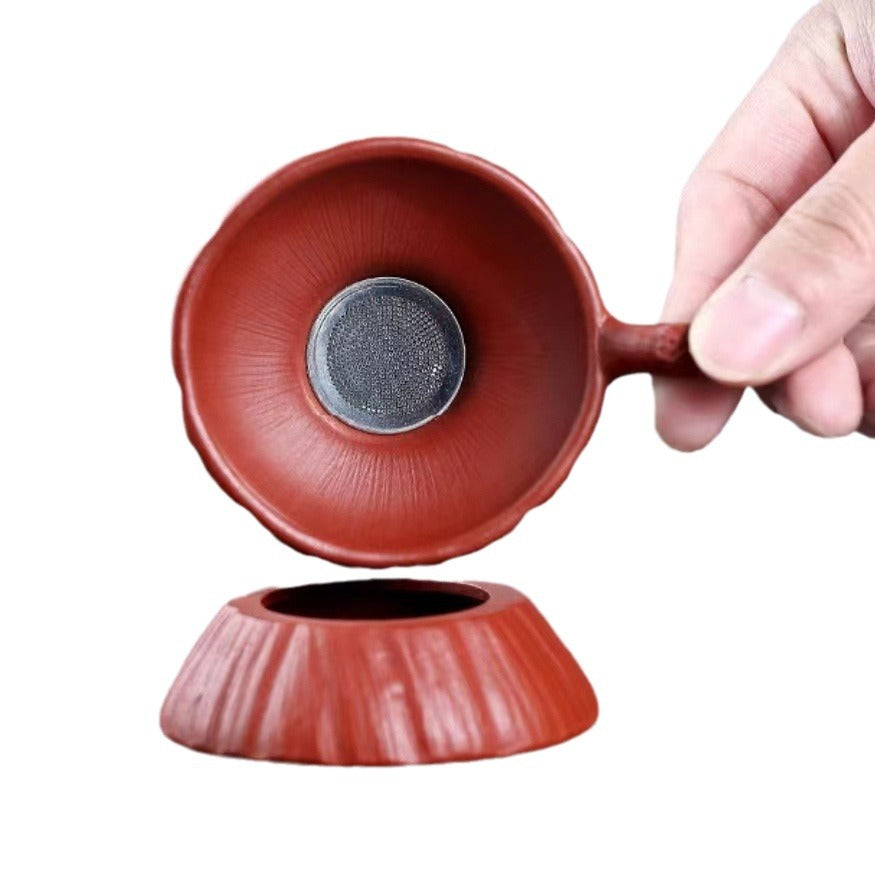 宜兴原矿紫砂茶道配件过滤器 茶滤大红袍紫泥莲蓬茶漏