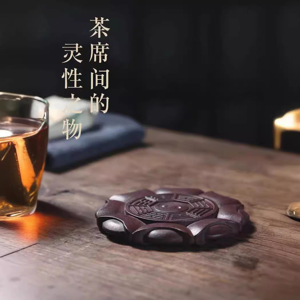 宜兴紫砂壶承直径11.5CM家用简约中式茶托盘创意手工茶摆件功夫茶具茶配件
