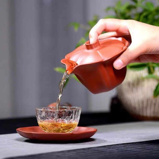 宜兴紫砂盖碗纯手工紫砂160CC三才盖碗泡茶碗功夫盖碗单个盖碗茶壶