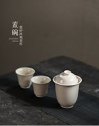 宜兴紫砂壶140CC/50CC茶杯冰裂釉盖碗主人杯品茗杯茶盏分茶器陶瓷茶具套装
