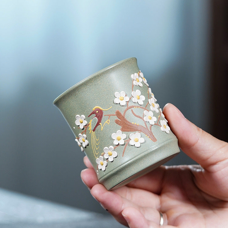 壶芝宴宜兴紫砂茶杯家用茶具办公室功夫主人杯手工制作