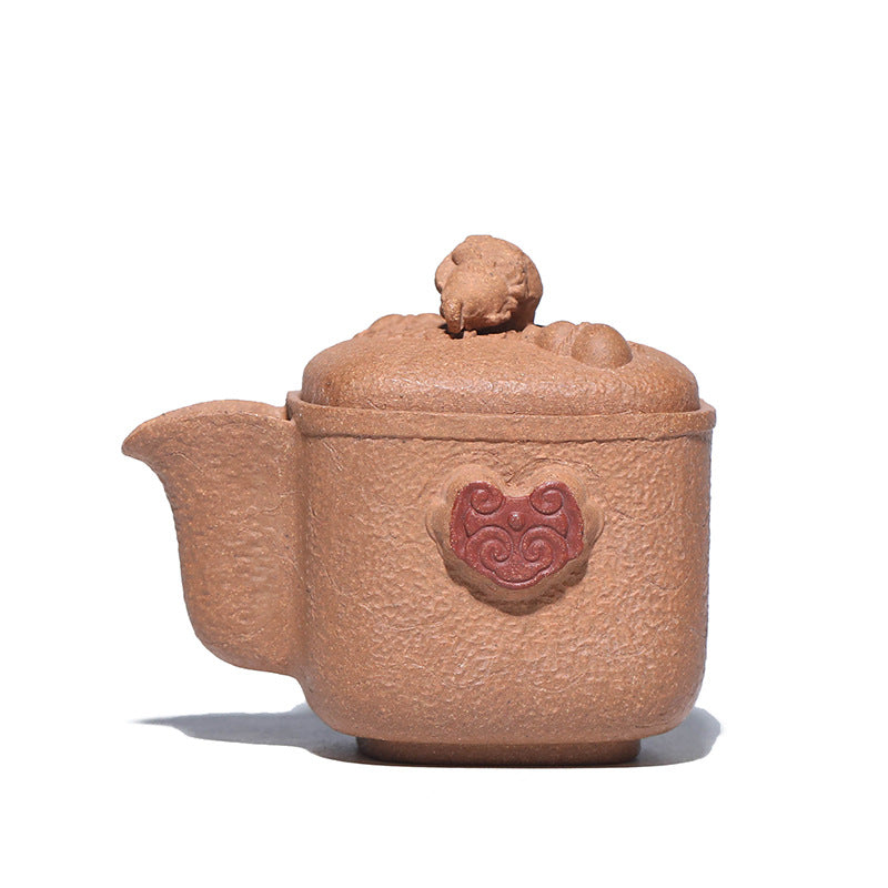 宜兴原矿紫砂160CC如意葫芦手抓壶分茶器泡茶杯茶具配件仿生公道杯盖碗