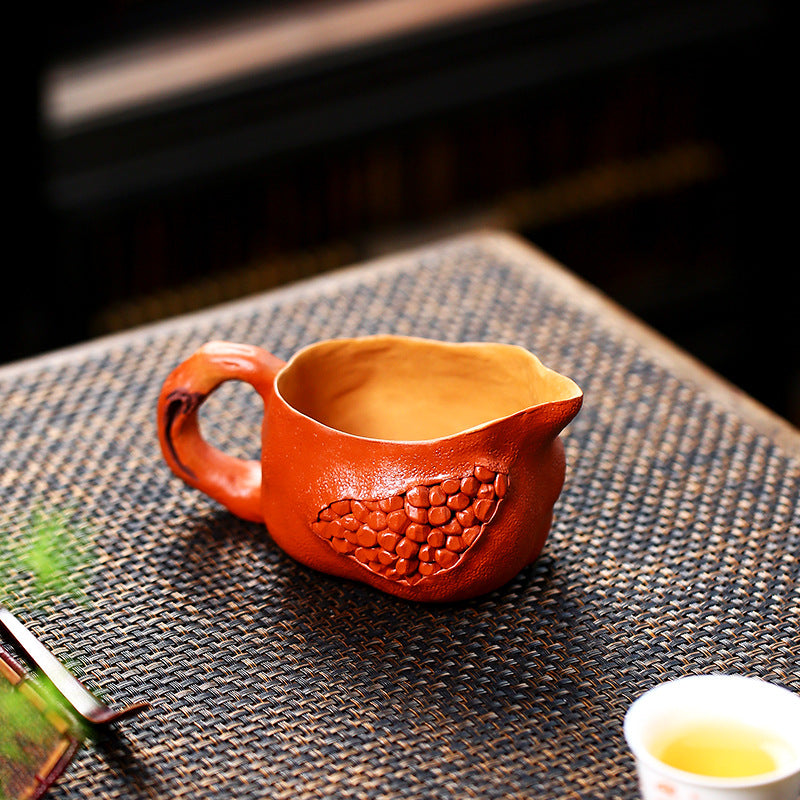 200CC宜兴紫砂公道杯石榴公道杯分茶器仿生器带把杯茶壶茶具配件