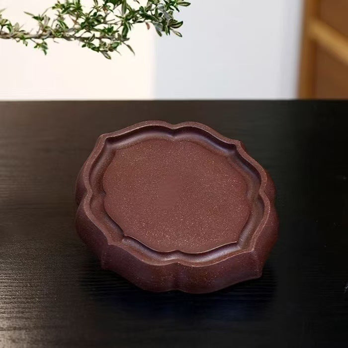 宜兴精品紫砂壶承茶托盘家用功夫茶具配件陶瓷养壶垫海棠花干泡台