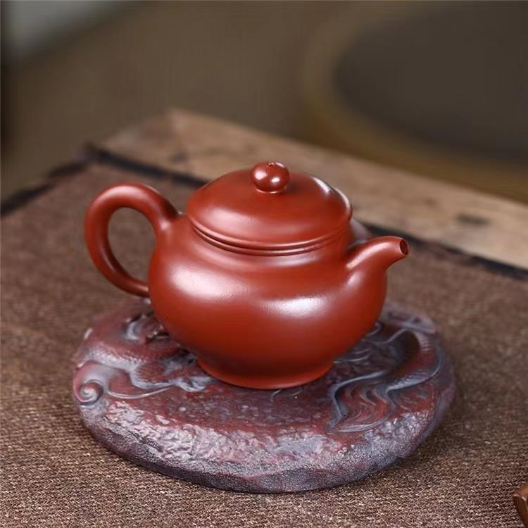 宜兴原矿紫砂壶承直径15.1CM批发纯手工堆绘茶桌摆件精品茶具配件中式龙壶托