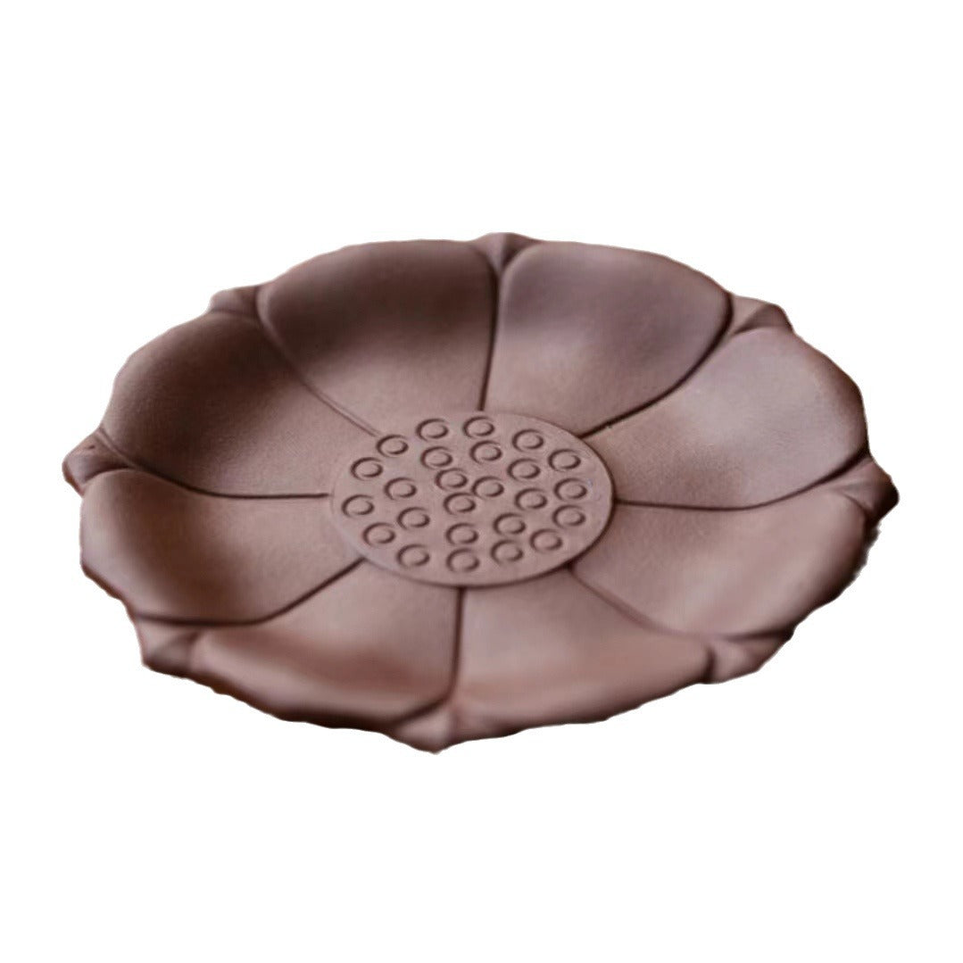 宜兴紫砂壶干泡台直径13CM茶盘壶承茶海杯垫莲花底座水果盘茶具配件批发