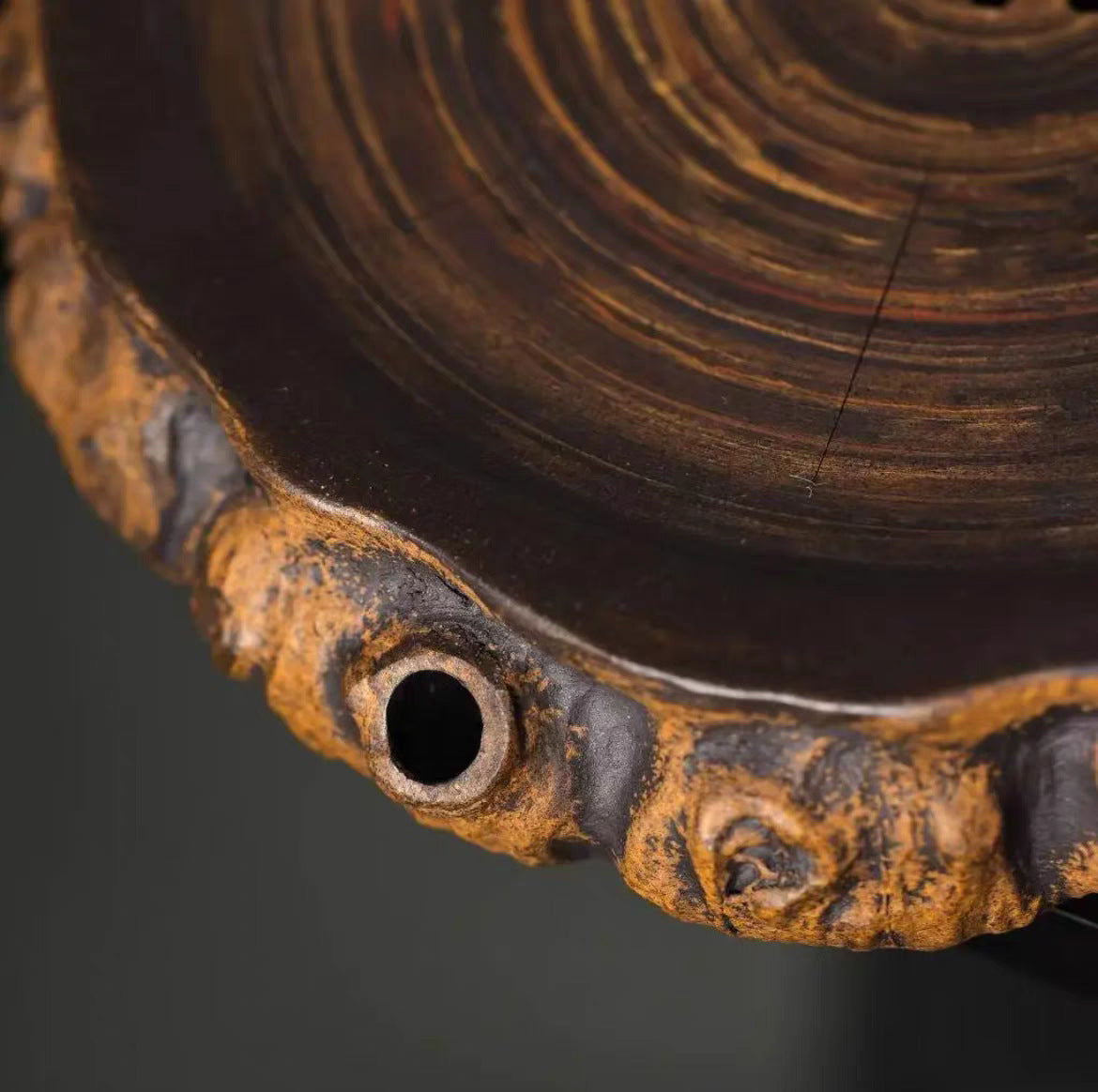 宜兴紫砂【桃子壶承双层可储水】直径18CM创意仿生桃子家用茶盘壶托茶盘