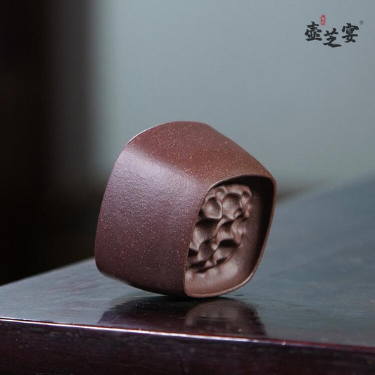 宜兴原矿手工紫泥太湖石主人杯茶壶茶具杯子大容量品茗杯