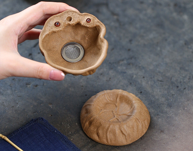 宜兴紫砂茶漏茶滤莲蓬莲子荷叶网孔茶叶过滤器功夫茶具套装批发