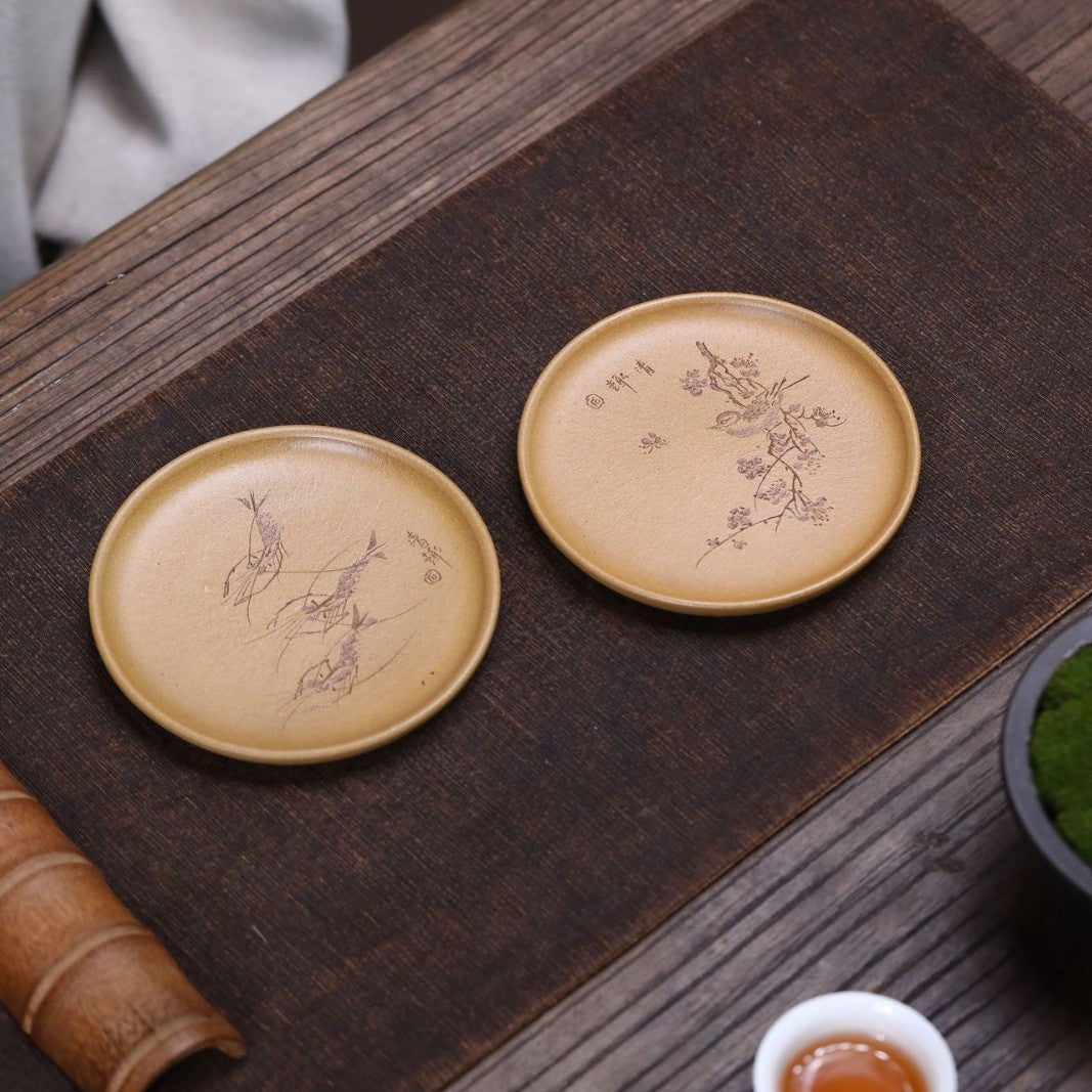 紫砂壶承复古中式干泡台小型茶托盘养壶茶承托功夫茶具盖碗托