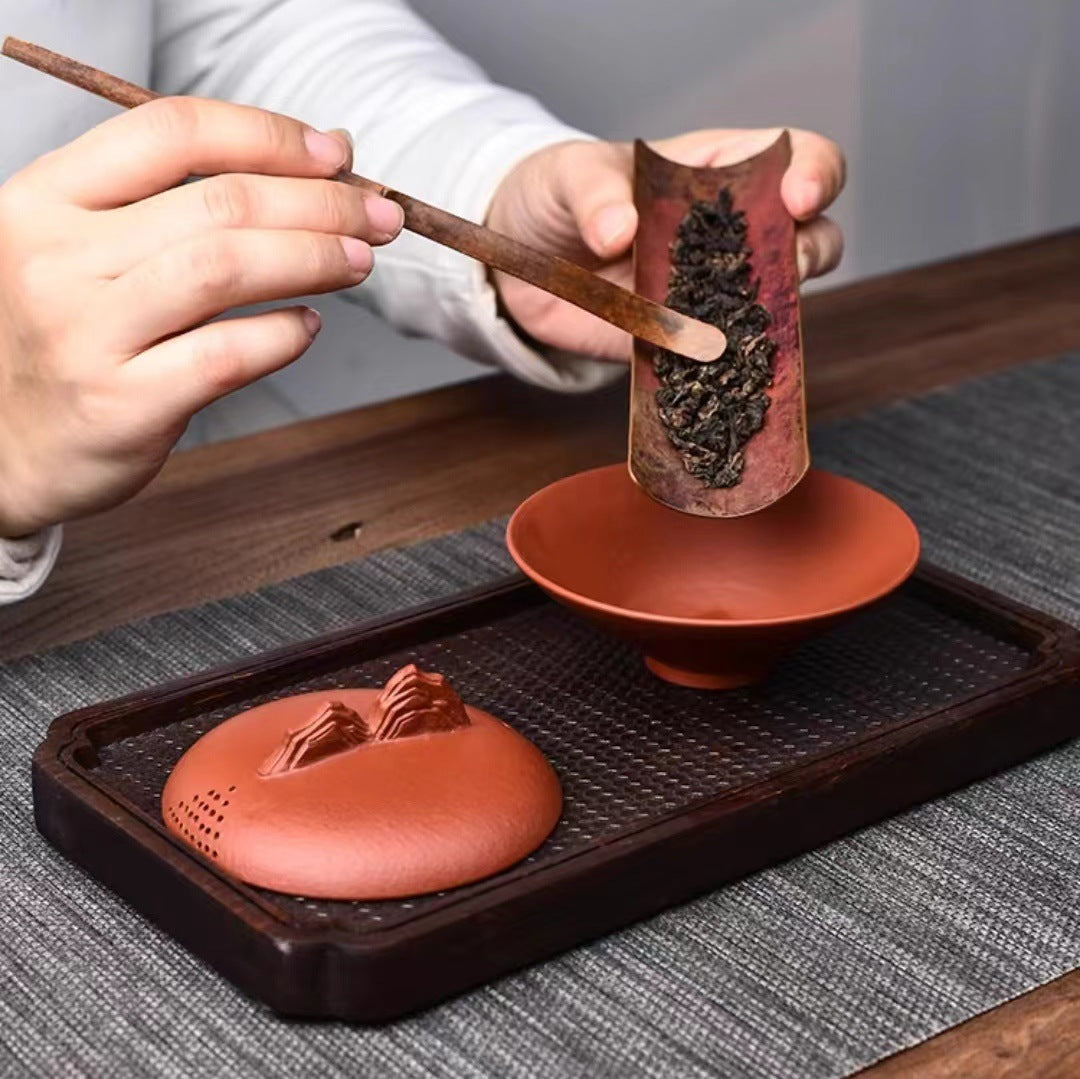 宜兴全纯手工原矿紫砂朱泥85CC盖碗茶杯单个高档带盖子防烫泡茶茶具