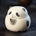 宜兴紫砂壶熊猫手抓壶200CC原矿手工分茶器茶叶罐雕塑茶具泡茶盖碗