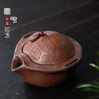 宜兴紫砂140CC龟壳公道杯茶宠摆件乌龟茶具盖碗手抓壶公道杯泡茶壶礼品