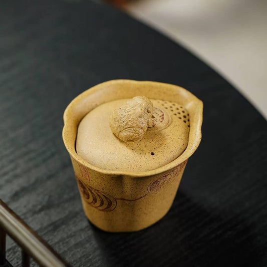 宜兴紫砂壶段泥招财手抓壶泡茶壶盖碗120cc