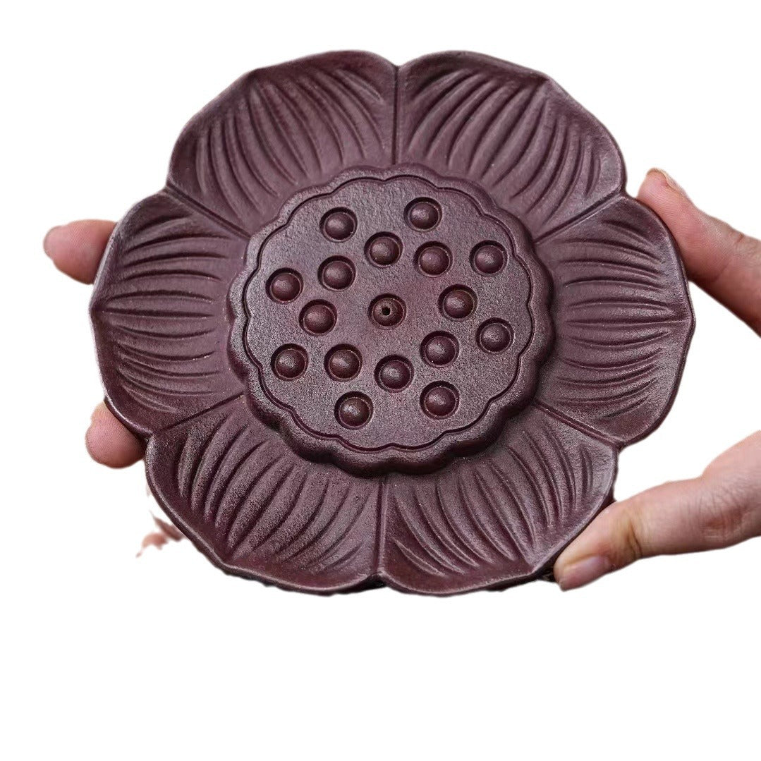 宜兴紫砂壶干泡台茶盘壶承茶海杯垫莲花壶承直径13.5CM水果盘茶具配件批发