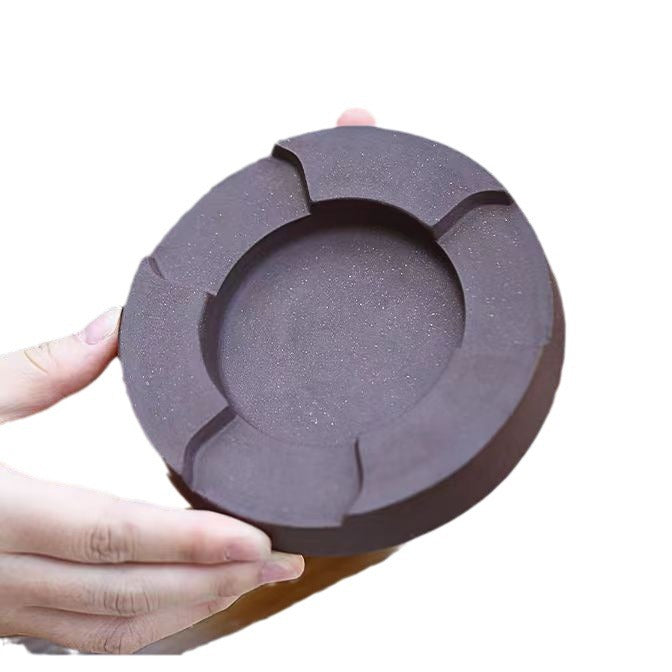 宜兴厂家直销枫叶壶承直径12CM精品手工小茶盘茶道周边配件批发小号干泡台