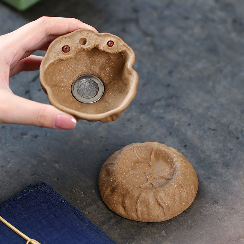 宜兴紫砂茶漏茶滤莲蓬莲子荷叶网孔茶叶过滤器功夫茶具套装批发