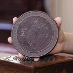 宜兴紫砂双龙戏珠壶承直径12CM创意祥云壶垫杯垫干泡盘壶托可养茶道 龙凤