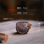 宜兴紫砂【包包茶壶 茶杯】240CC/170CC/110CC网红包包造型紫砂壶老紫泥创意款茶壶