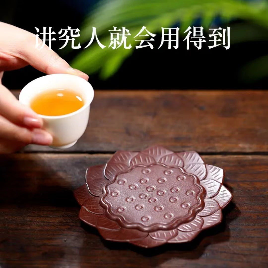 宜兴紫砂壶干泡台茶盘壶承茶海杯垫莲花底座水果盘茶具配件批发
