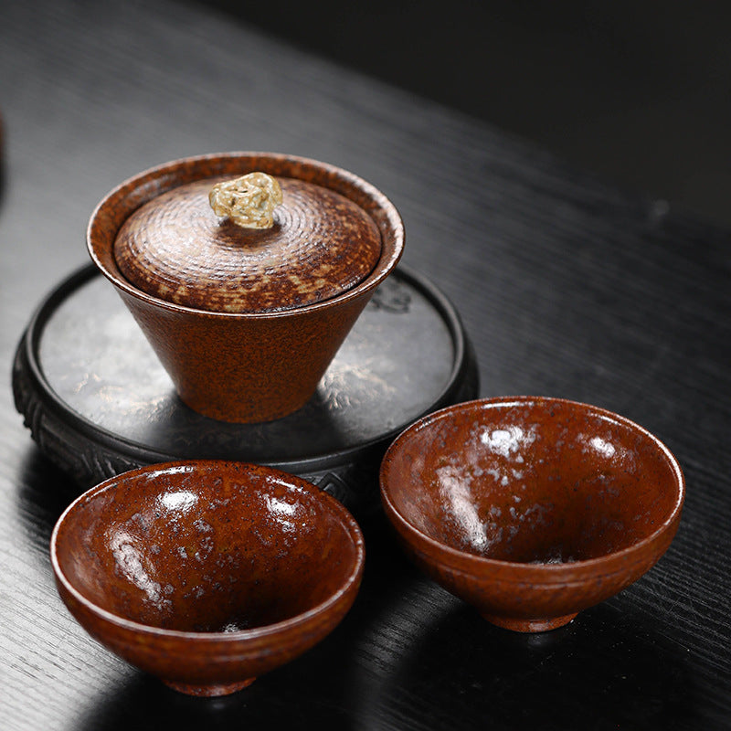 宜兴原矿紫砂主人杯茶杯90CC/70CC柴烧手工文人小口杯子茶碗盖碗茶具配件