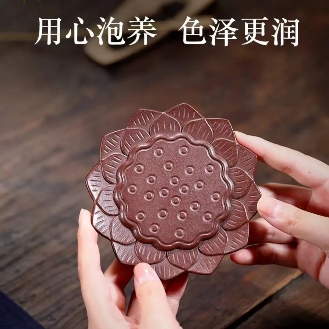 宜兴紫砂壶干泡台茶盘壶承茶海杯垫莲花底座水果盘茶具配件批发