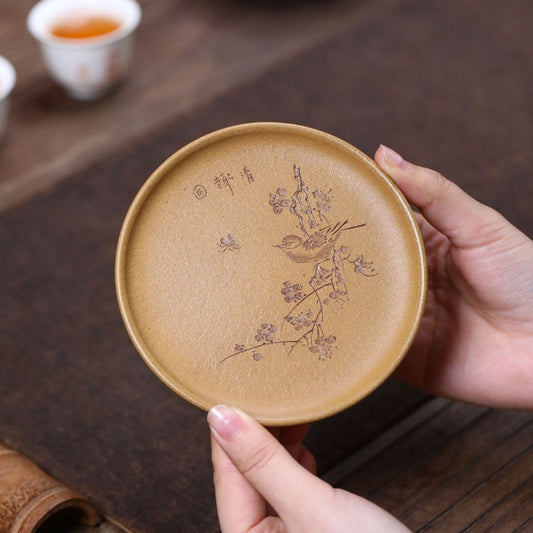 紫砂壶承复古中式干泡台小型茶托盘养壶茶承托功夫茶具盖碗托