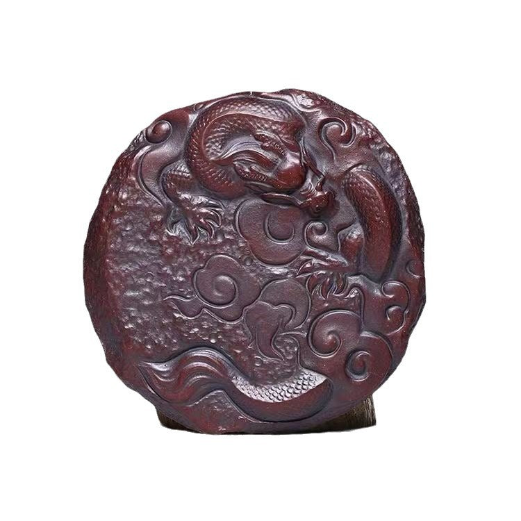 宜兴原矿紫砂壶承直径15.1CM批发纯手工堆绘茶桌摆件精品茶具配件中式龙壶托