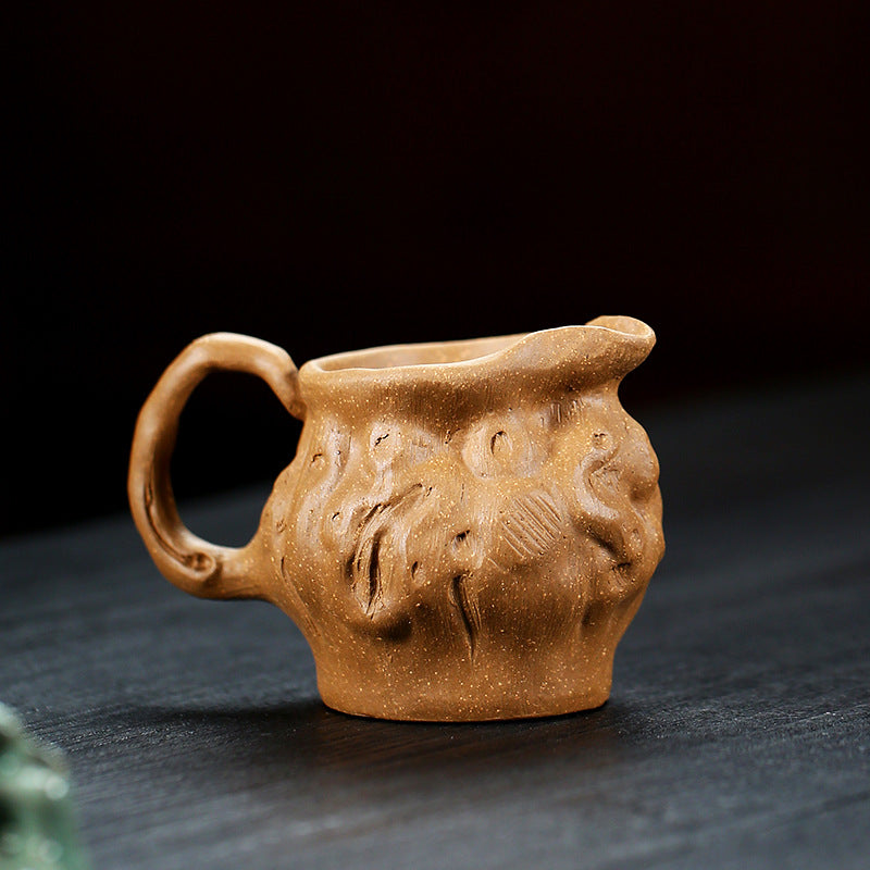 宜兴原矿紫砂树桩公道杯160CC全手工分茶器功夫茶具茶壶配件仿生器段泥