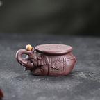 茶宠批发宜兴紫砂大象茶壶盖托摆件元宝创意可养雕塑杂件茶具礼品