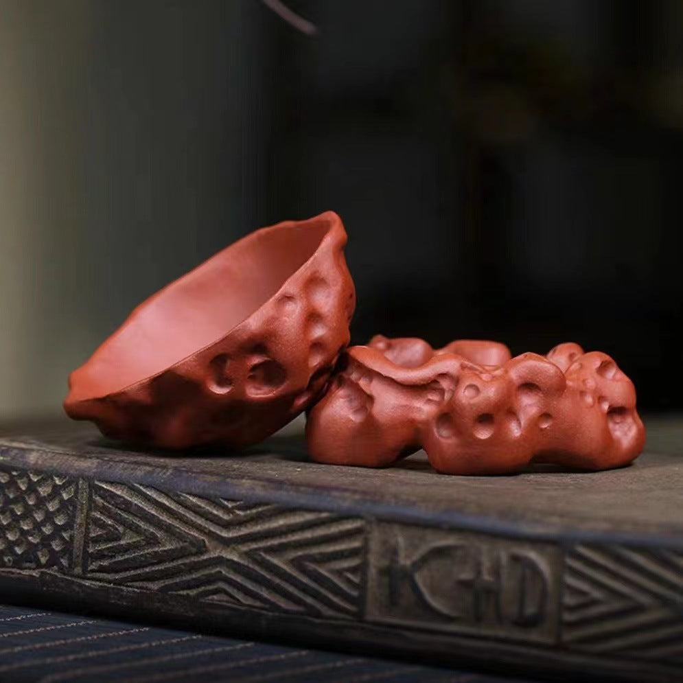 宜兴紫砂茶漏泡茶茶具配件茶叶过滤器茶隔创意手工茶滤一体茶漏架