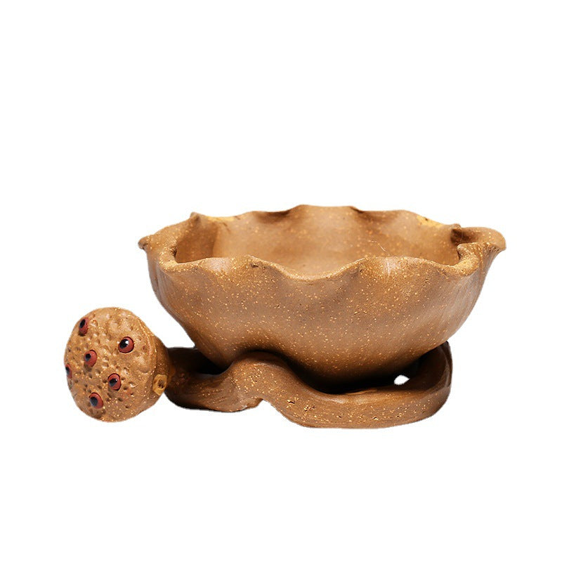 宜兴紫砂荷叶茶漏全手工茶滤网孔过滤器功夫茶具茶壶配件莲子莲蓬